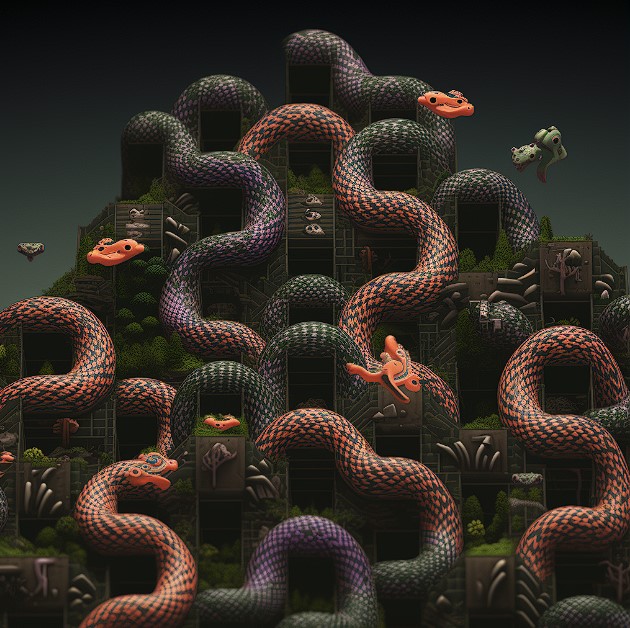 jeu snake 3d modelise